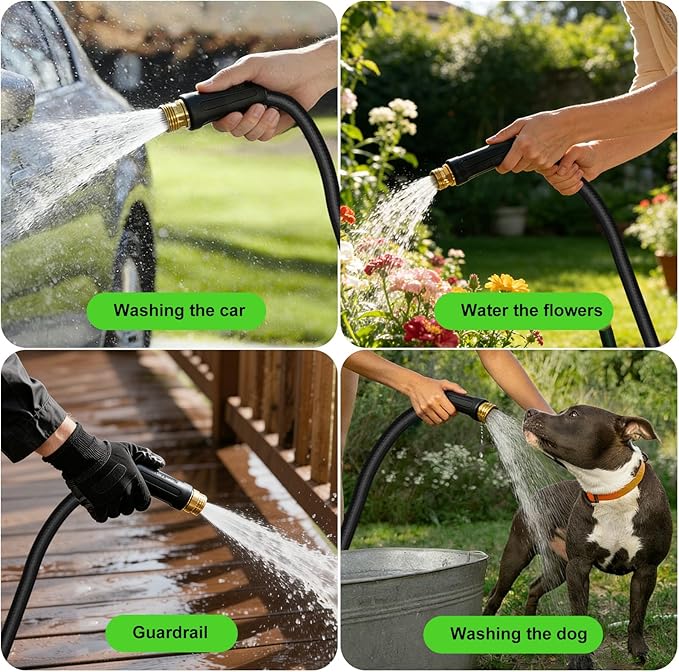 25ft Garden Hose Lightweight Flexible Water Hose, Abrasion Resistant, Kink Free, Durable Sturdy Hoses 2025 Up Graded Thicken Waterhose 700 PSI for Outdoor, RV, Marine, Convenient Storage, 3/4GHT