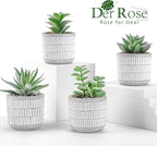Der Rose Set of 4 Succulents Plants Artificial Fake Plants for Living Room Bathroom Bedroom Aesthetic Home Kitchen Decor