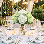 6Pcs Hydrangea Artificial Flowers Realistic Latex Texture for Spring Decoration Home Party Wedding Living Room Decoration 21''(3pcs Light Green+3pcs White)
