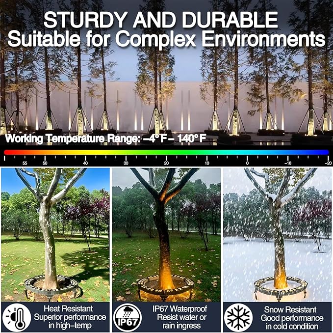 Outdoor Ring Tree Light,DC24V LED Tree Landscape Spotlight 3000K Warm White,IP67 Waterproof,Suitable for Palm Tree Lights 、Yard、Garden、 6Pack (Not Include DC24V Transformer)