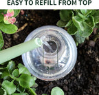 19 oz Extra Large Plant Self Watering Globes Top Fill, Plastic Water Bulbs, Slow Release Terracotta Self Watering Planter Insert, Plant Watering Devices System, Water Spikes Stakes, 2 Pack