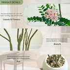 Artificial Mahonia Fortunei Tree - 6FT Artificial Plants Indoor, Fake Floor Plant with White Planter, Tall Sumac Faux Plants for Decor Indoor Home Sala Office Hotel Patio Studio（Pink