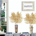 Artificial Plants Christmas Decor, PASYOU Gold Fern Fake Flowers Shrubs Plastic Grass Leaves Indoor Outdoor Home Garden Hotel Verandah Wedding Party Event Faux DIY Decoration, 30 Inch Golden 2 Bunches
