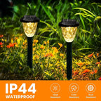 GIGALUMI 8 Pack Solar Lights Outdoor, Solar Pathway Lights with Great Pattern, Waterproof Auto On/Off Solar Powered Light for Outside Yard Garden Walkway Driveway Lawn Pathway