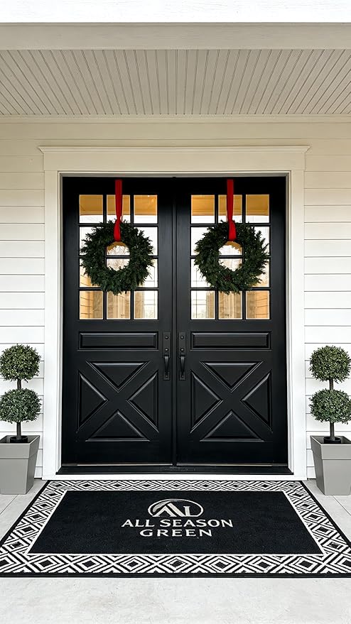 ALL SEASON GREEN 3ft Topiary Trees Artificial Outdoor Double Ball Shape Boxwood Topiary UV Resistant, Front Porch Decor Set of 2