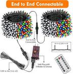 75.8 FT 200 LED Color Changing Christmas String Lights with Remote & Timer & Memory Function, 9 Lighting Modes Waterproof Twinkle Lights for Xmas Tree Holiday Party Garden (Cool White & Multicolor)