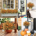 RECUTMS Artificial Flowers Fake Outdoor Plants Faux UV Resistant Lavender Flower Plastic Shrubs Indoor Outside Hanging Decorations Fall Flowers for Decoration，20 Bundles-Salmon