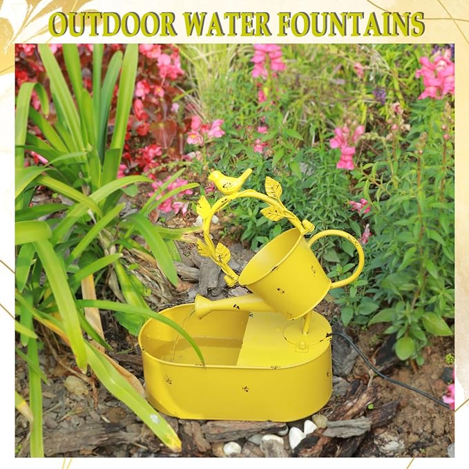 Metal Solar Water Fountain with Backup Battery,Outdoor Bird Bath Fountain,Solar Fountain Bird Bath for Garden, Patio & Yard Decor,Solar Powered Water Fountain Working at Night for at Least 6 Hours