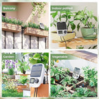 HIRALIY Solar Automatic Drip Irrigation System, Solar Powered Watering Device with Timer for Pots Plants, Drip Emitter Stake, with USB Port, for Indoor Irrigation Kit