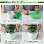 Plant Pot Grid Set, 15.7" W x 118" L Indoor Plant Protector from Cats, Cuttable Pot Soil Cover Protector from Animals with Stakes & Zip Ties for Garden Balcony, Fits Different Pot Sizes(Green)