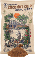 Happy Trees Coco Coir Loose Coconut Fiber Growing Medium, Potting Mix, Seed-Starting, Premium Quality, Triple-Washed for Low Salt/EC, pH Balanced, Peat-Free, OMRI Organic, 50L (1.8 cu.ft.)