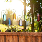 H&D HYALINE & DORA 7 Pack Crystal Suncatcher Prisms 13.7 '' Sun Catchers Indoor Window Small Trellis Golden Plant Suncatcher Stake for Potted Plants Indoor Decoration