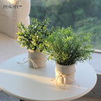 4 Pack Small Fake Plants in Pot for Home Decor, Artificial Plants Indoor, Small Faux Succulents Plants Indoor for Bathroom Bedroom Kitchen Office Farmhouse Room Shelf Decor