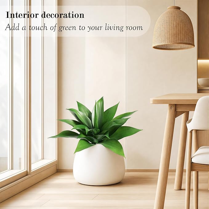 Ttranewsoo Fake Plants Artificial Agave Plants,Large UV Resistant Fake Agave Planters for Indoor and Outdoor Decorating Tropical Plant Succulents Greenery Indoor Decor((2Pack Light Green) 13.8"