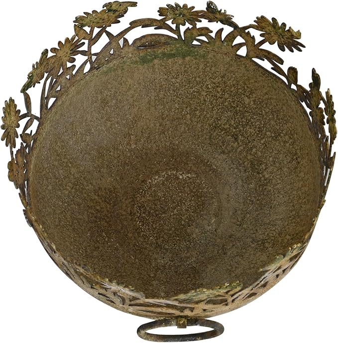 3 Piece Vintage Metal Planter Set, Rustic Distressed Farmhouse Flower Pots with Handles for Indoor Outdoor Garden, Tabletop Centerpieces & Wedding Decor