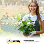 Outsunny Galvanized Raised Garden Bed, 4' x 4' x 1' Metal Planter Box, for Growing Vegetables, Flowers, Herbs, Succulents, Green