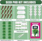 Dill Seed Pods for All Hydroponics Growing Systems, 12 Pods Herb Kit with 400+ Seeds of Dill, Grow Your Own Herb Garden at Home