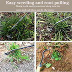 Weed Puller Tool with Work Gloves, Reinforced 4-Teeth Stainless Steel Hand Weeder — Deep Root Removal, Durable Garden Weeding Tool for Backyard Farm Raised Bed 14.2inch