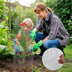 winemana 12 Set Garden Plant Protector Cage,36 Pcs 24x12 IN Metal Wire Protectors for Plants, Protection Cages with Stakes Nylon Ties Animals Barrier to Keep Rabbit Chicken Away from Flower Vegetables
