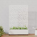 Casaphoria Metal Raised Garden Bed with Trellis and Wheels, 72"x47"x16" Arched Planter Box for Climbing Plants, Vegetables & Vines, Features Drainage Holes and Privacy Screen, White-Net