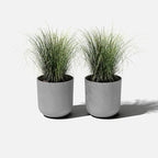 Veradek Round Lima Plastic Planter Pots for Indoor/Outdoor Garden Use, Gray, Suitable for Small to Large Succulent Plants, Flowers, Modern Interior Plants