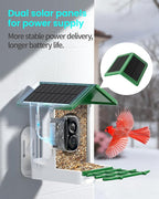 isYoung Smart Bird Feeder with Camera, 2.5K QHD, AI Identify 16000+ Birds,Dual Solar Panel, AI Auto-Capture & Motion Detection, IP65 Weatherproof,170° Field of View, Perfect Bird Watching Gift