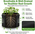 Delxo 10-Pack 3 Gallon Grow Bags Heavy Duty Aeration Fabric Pots Thickened Nonwoven Fabric Pots Plant Grow Bags with Handles