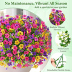 BLEUM CADE Artificial Flowers for Outdoors, 14 Bundles Faux Plants Outdoor Artificial Flowers for Decoration, UV Resistant Fake Flowers Artificial Plants & Flowers for Outdoors Garden Decor