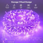 JMEXSUSS 400 LED Purple Christmas Lights Indoor Outdoor, 132 ft String Lights Plug in with Remote, 8 Modes Purple Christmas Tree Lights for Garden Patio Party Christmas Decoration (Pack of 2)