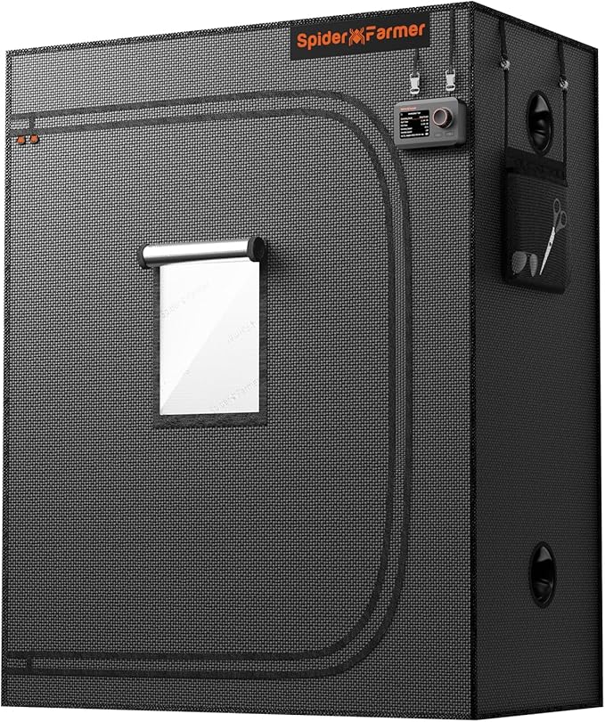 Spider Farmer 4x2 Grow Tent, 48"x24"x60", with Hook for Controller, Enlarged View Window, 1680D Thicken Mylar Canvas, Waterproof Floor Tray for Indoor Hydroponic Growing for SF2000, SE4500, G4500