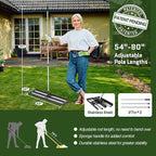 Updated Lawn Leveling Rake 17"x10", Lawn Leveler with Aluminum Rollers, Yard Leveling Rake Stainless Steel with 27-80" Adjustable Handle, Heavy-Duty Ground Leveler Suit for Garden, Golf Lawn, Farm