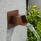 2 Inch 316 Stainless Steel Square Water Fountain Spout with Integrated Spray Baffle, Waterfall Spillway Scupper for Outdoor Decors, Pools, Ponds, Water Walls (Brown)