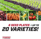 Chapin 8701B Garden Push Seeder Planter with 6 Seed Plates for up to 20 Varieties of Seeds, Zinc Plow Blade, Row Marker, Powder Coated Steel Frame, Red/Black