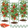 WLLEYAY 3 Pack Tomato Cages, Square Tomato Plant Stakes Support Cages Trellis, 50 * 17 * 17in Heavy Duty Steel Plant Tower Stakes Cucumber Trellis for Garden Climbing Vegetables Flowers Fruits, Bold