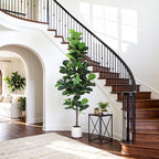 Artificial Fiddle Leaf Fig Tree 7FT with Planter Faux Trees Indoor Tall Artificial Tree, Stable Base, 128 Realistic Leaves, for Indoor/Outdoor Home Office Living Room Decor, Housewarming Gift