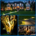 WENATY Solar Spot Lights Outdoor Waterproof IP65, Bright LEDs Solar Landscape Lighting for Outside Garden Yard, Solar Powered Spotlights for Accent Uplighting Backyard Statue Palm Tree, 2 Pack/Warm