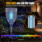 Rossetta Solar Bug Zapper Outdoor, Mosquito Zapper with Flame Lamp & Projector Light, 4200V Electric Fly Zapper Waterproof Rechargeable Mosquito Killer, Cordless Fly Trap for Patio, Backyard, Garden