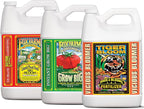FoxFarm Soil Liquid Trio Pack - Big Bloom, Grow Big, Tiger Bloom Fertilizers Supports Vigorous Plant Growth, Bud Development & Abundant Fruit - Complete Liquid Plant Food Set - 3 Gallon Bottles