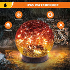 MLKNK Solar Globe Lights Outdoor Waterproof-Solar Balls-Solar Garden Lights-Orbs for Outside 2 Pack Cracked Glass Ball for Lawn Patio Yard Backyard Decorations