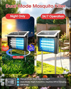 LANGY 10W Solar Bug Zapper Outdoor Waterproof, Upgrade 3-Tube 365nm Mosquito Zapper Solar Powered, Rechargeable 4500V Electric Cordless Fly Zapper Mosquitos Trap Auto On/Off for Yard Patio Camping
