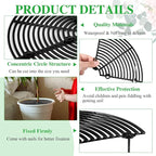 Sawysine 3 Pcs Plant Pot Cover Plant Protector from Animal Flower Pot Grid with Center Cutout Flower Cover Soil Protectors(Black,11.8 in)