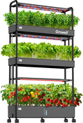 Growell 90-Pod Hydroponics Growing System, Large Vertical Hydroponic Garden with Smart Full-Spectrum Grow Lights, Auto Circulating Water, Mobile Indoor Gardening System for Herbs, Vegetables & Fruits