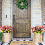 8 Bundles Artificial Plants Bushes Outdoor UV Resistant Fake Flowers Grass Bulk Faux Plastic Greenery for Fall Winter Summer Outside Window Box Planter Front Porch Yard Floral Arrangements