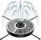 Yzert Solar Fountain, 3-Level Adjustable Water Height, 3.5W Glass Powerful Outdoor Fountain Pump with Rotating Rods & 7 Nozzles for Bird Bath, Garden, Pond, Patio, Flower Pot (2026 Model,White)