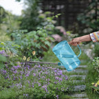 Plastic Watering Can - Small with Long Spout - 1/4 Gallon - 34 Oz - Blue