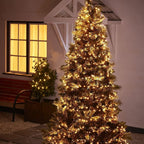 Dazzle Bright Warm White Christmas String Lights, 164ft 2000 LED Waterproof Green Wire Fairy Lights with 8 Modes, Outdoor Lights for Xmas Tree Holiday Wedding Party Christmas Decorations