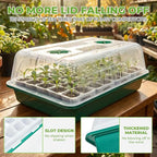HIRALIY 80 Cell Seed Starter Tray Kits, Reusable Plant Germination Trays, Easy Transplanting, with Humidity Domes and Bases, for Starting Vegetable, Flower & Herb Seeds, Indoor Gardening, Greenhouse