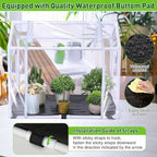 Mini Greenhouse with Potting Mat for Indoor Plant, Heavy Duty Portable Green House with Waterproof Pot Pad for Small Plants, Clear Small Plant Tent for Seed Humidity(White)