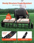 VEVOR Tow Behind Plug Aerator, 48-Inch Tow Behind Lawn Plug Aerator with Universal Hitch, Pull Behind Aerator with Iron Spikes Alternately Arranged, Lawn Aerator Tow Behind for Gardens, Lawns, Farms