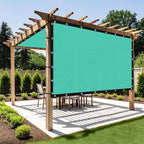 Shade&Beyond Customized Size 90% Sun Shade Cloth with Grommets, 10' X 24' Pergola Shade Cover Canopy, Mesh Tarp Sun Screens for Patio, Outdoor, Garden, Backyard GN01, Turquoise